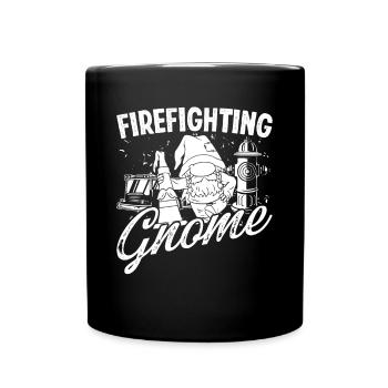 Feuerwehrmann Firefighting Gnome Feuerwehr Brigade - Tasse einfarbig - Schwarz - Vorne