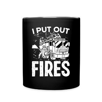 Feuerwehrmann Put Out Fires Feuerwehr Brigade - Tasse einfarbig - Schwarz - Vorne