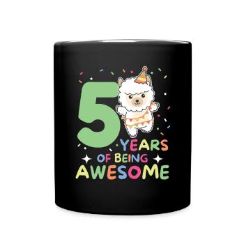 Alpaga pour 5 ans Enfants de cinq ans - Mug uni - noir - Devant
