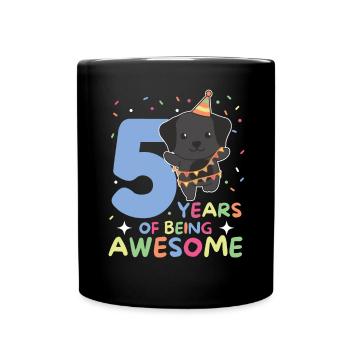 Labrador pour les enfants de 5 ans - Mug uni - noir - Devant