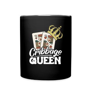 Cribbage Queen Shirt Geschenk - Tasse einfarbig - Schwarz - Vorne