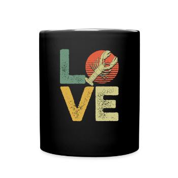 Love Vintage Retro Crawfish - Full Colour Mug - black - Front