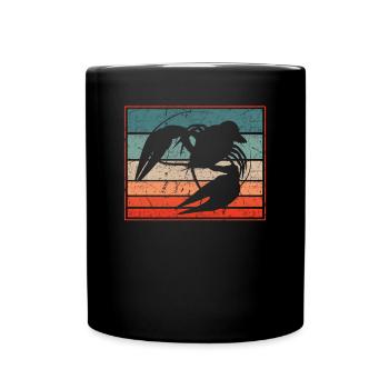 Vintage Retro Crawfish - Full Colour Mug - black - Front