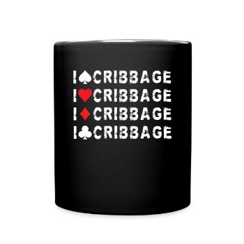 J’aime Cribbage Shirt Cadeau - Mug uni - noir - Devant