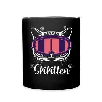 Après Ski Skifahren Skiurlaub Skikitten Geschenk - Tasse einfarbig - Schwarz - Vorne