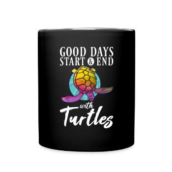 Turtle Owner Gift Turtle Lover - Full Colour Mug - black - Front