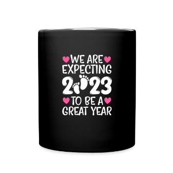 Pregnancy Pregnant Birth Baby Gift - Full Colour Mug - black - Front