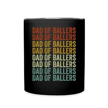 Papa von Ballers Softball Papa - Tasse einfarbig - Schwarz - Vorne