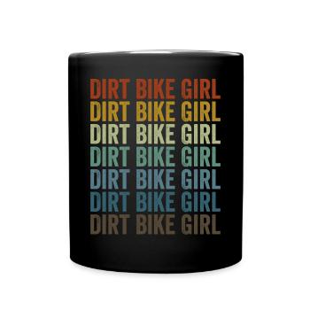 Dirt Bike Girl Bike Girl Dirt Biker Us Flag Bandan - Full Colour Mug - black - Front