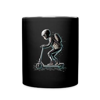 Stuntscooter im ASCII Style - Tasse einfarbig - Schwarz - Vorne