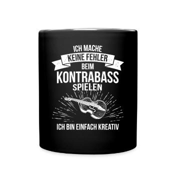 Kontrabass Kontrabassspieler Kontrabassist - Tasse einfarbig - Schwarz - Vorne