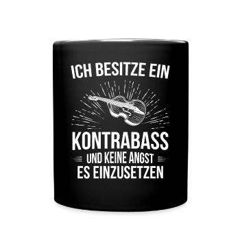 Kontrabass Kontrabassspieler Kontrabassist - Tasse einfarbig - Schwarz - Vorne