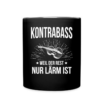 Kontrabass Kontrabassspieler Kontrabassist - Tasse einfarbig - Schwarz - Vorne