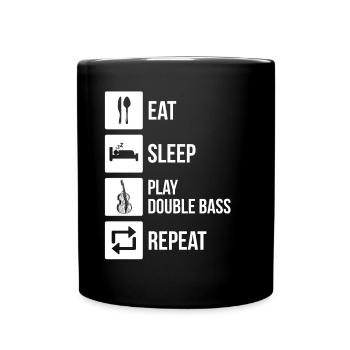 Double bass Double bass player Double bass player - Full Colour Mug - black - Front