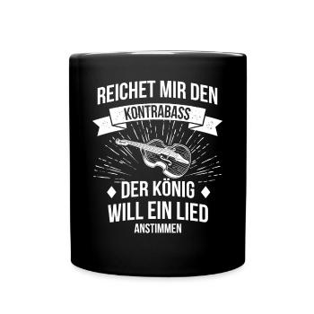 Kontrabass Kontrabassspieler Kontrabassist - Tasse einfarbig - Schwarz - Vorne