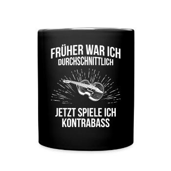 Kontrabass Kontrabassspieler Kontrabassist - Tasse einfarbig - Schwarz - Vorne