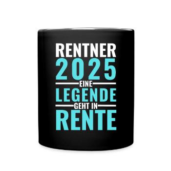 Rentner 2025 - Eine Legende geht in Rente - - Tasse einfarbig - Schwarz - Vorne