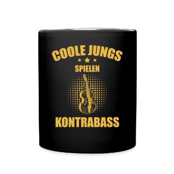 Kontrabass Kontrabassspieler Kontrabassist - Tasse einfarbig - Schwarz - Vorne