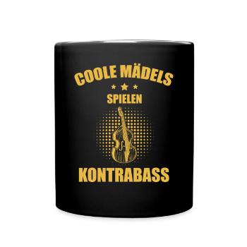 Kontrabass Kontrabassspieler Kontrabassist - Tasse einfarbig - Schwarz - Vorne
