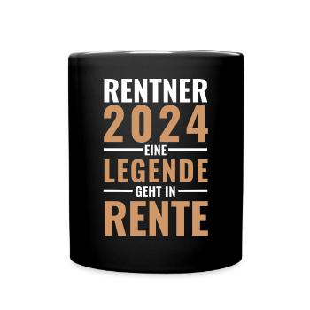 Rentner 2024 - Eine Legende geht in Rente - - Tasse einfarbig - Schwarz - Vorne