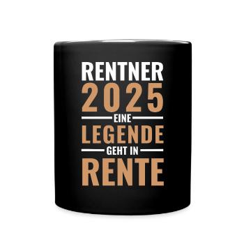 Rentner 2025 - Eine Legende geht in Rente - - Tasse einfarbig - Schwarz - Vorne
