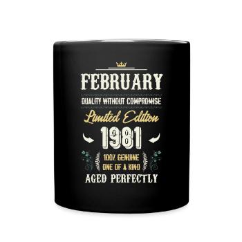 Février 1981 Cadeau d’anniversaire vintage - Mug uni - noir - Devant