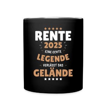 RENTE 2025 - EINE LEGENDE VERLÄSST DAS GELÄNDE! - Tasse einfarbig - Schwarz - Vorne
