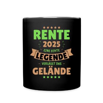 RENTE 2025 - EINE LEGENDE VERLÄSST DAS GELÄNDE! - Tasse einfarbig - Schwarz - Vorne