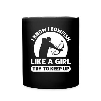 Je sais que je suis comme une fille. Essayer - Mug uni - noir - Devant