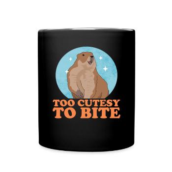 Murmeltiere Munggen Mankai Groundhog Geschenk - Tasse einfarbig - Schwarz - Vorne