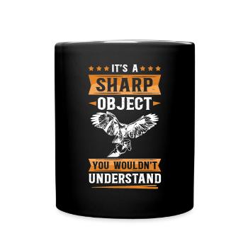 Falkner Falknerei Beizjagd Falken Jagd Geschenk - Tasse einfarbig - Schwarz - Vorne