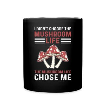 Fungi Hunter Mycology Foraging Mushroom Collecting - Full Colour Mug - black - Front