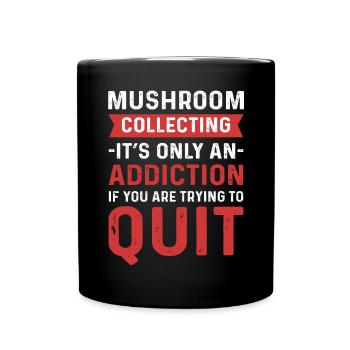 Morel Hunter Mycology Foraging Mushroom Collecting - Full Colour Mug - black - Front