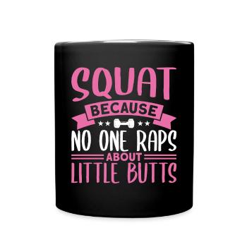 Squats Ensemble d’haltères Femmes Ensembles d’entraînement Gym Booty W - Mug uni - noir - Devant