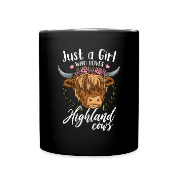 Vache écossaise des Highlands juste une fille qui aime Highla - Mug uni - noir - Devant
