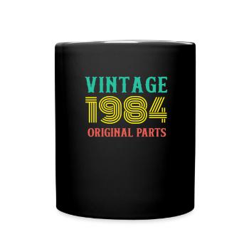 Year of Birth Vintage 1984 Original Parts Birthday - Full Colour Mug - black - Front