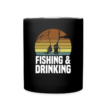 Fish Hooks Fish Funny Poles - Full Colour Mug - black - Front