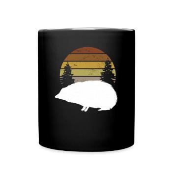 Igel Wald - Tasse einfarbig - Schwarz - Vorne