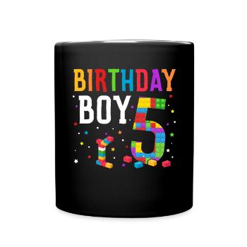 Anniversaire garçon bloque 5 ans - Mug uni - noir - Devant