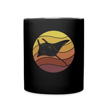Stachelrochen Mantarochen Ozean - Tasse einfarbig - Schwarz - Vorne