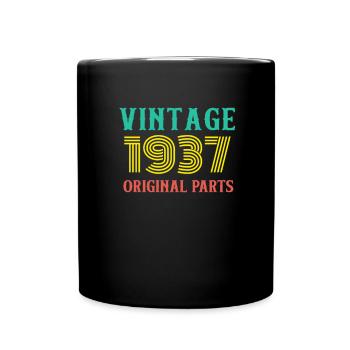 Année de naissance Millésime 1937 Pièces d’origine Anniversaire - Mug uni - noir - Devant