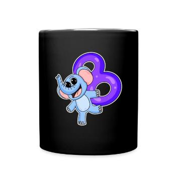 8 Jahre alt - 8. Geburtstag mit Tier Motiv - Tasse einfarbig - Schwarz - Vorne