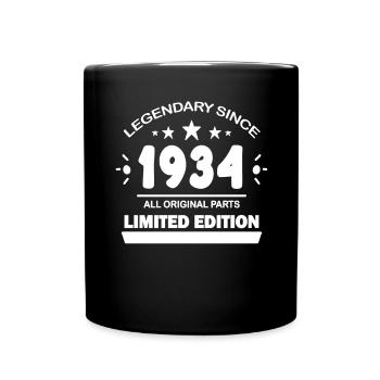 1934 - Jahrgang 1934 - Baujahr 1934 Spruch - Tasse einfarbig - Schwarz - Vorne