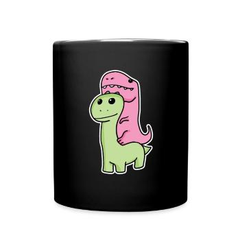 Deux dinosaures - Mug uni - noir - Devant