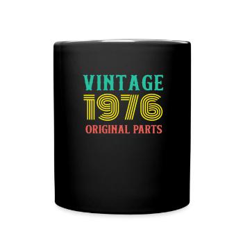 Year of Birth Vintage 1976 Original Parts Birthday - Full Colour Mug - black - Front