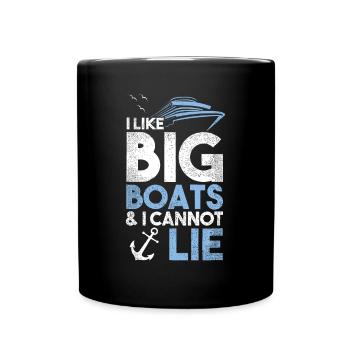 J’aime les gros bateaux et je ne peux pas mentir bateau de croisière - Mug uni - noir - Devant