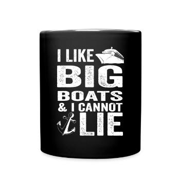 J’aime les gros bateaux et je ne peux pas mentir drôle de croisière shi - Mug uni - noir - Devant