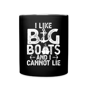 J’aime les gros bateaux et je ne peux pas mentir drôle de croisière shi - Mug uni - noir - Devant