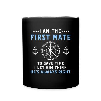Premier lieutenant capitaine Je lui ai laissé penser qu’il est toujours gréé - Mug uni - noir - Devant