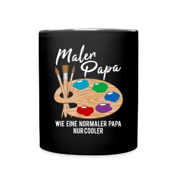 Maler Papa Malerei Kunst Künstler Spruch Geschenk - Tasse einfarbig - Schwarz - Vorne